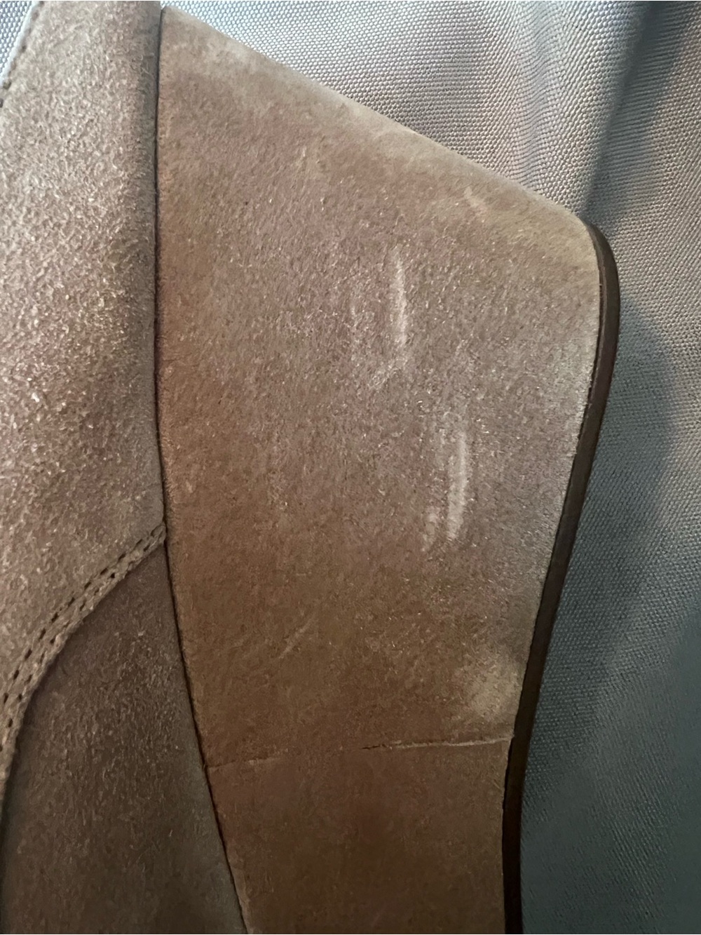 Chocolat Blu Taupe Suede Peep-Toe Mules View 6